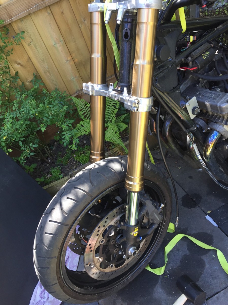GSXR 600 Forks fitted GordyHand.co.uk
